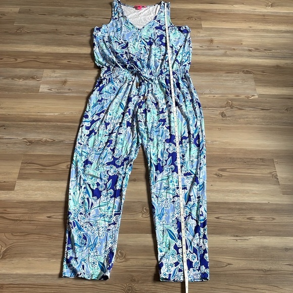 Lilly Pulitzer Paulina Jumpsuit Royal Purple Koalafications print Size L NWOT - Picture 8 of 16